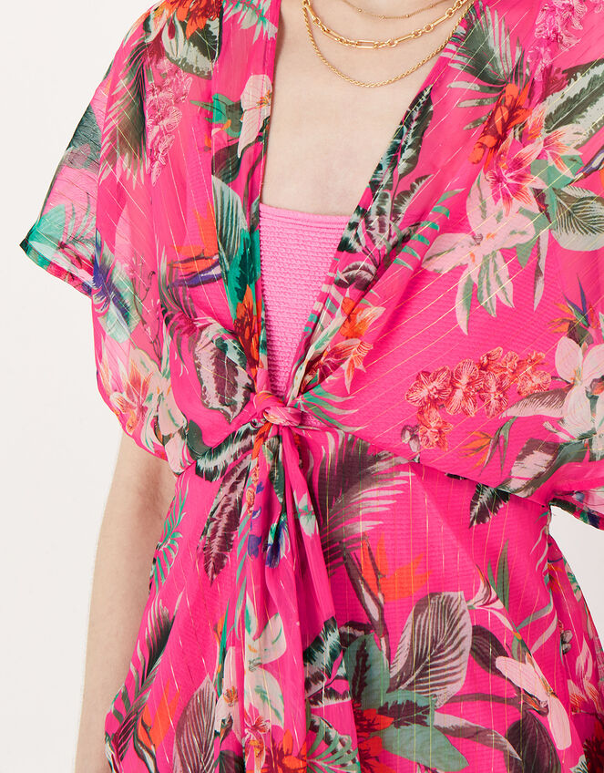Tropical Chiffon Kaftan, Pink (PINK), large