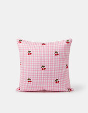 Quilted Gingham Cherry Cushion Cover, , large