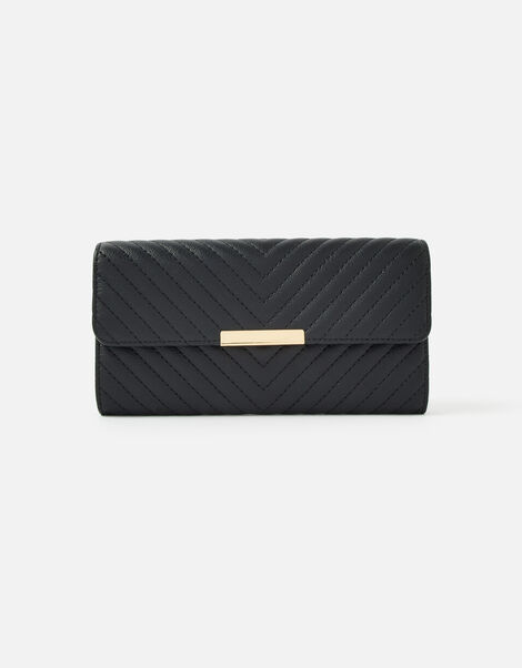 Large Quilted Wallet  Black, Black (BLACK), large