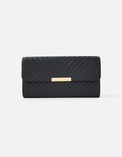 Large Quilted Wallet , Black (BLACK), large