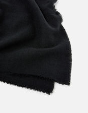 Plain Super-Soft Blanket Scarf Black, , large