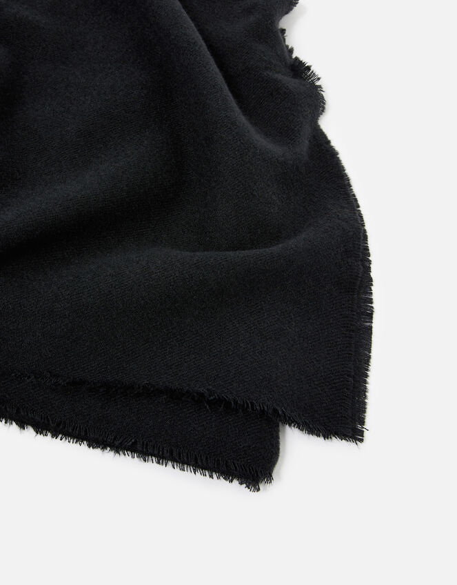 Plain Super-Soft Blanket Scarf Black, , large