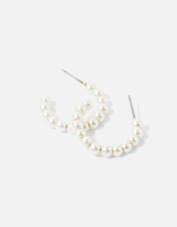 Romantic Ramble Pearl Beaded Hoop Earrings, , large