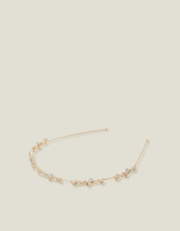 Girls Diamante Butterfly Metal Headband, , large