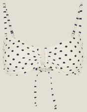 Polka Dot Bandeau Bikini Top, Ivory (IVORY), large