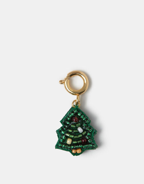 Beaded Christmas Tree Jewellery Charm, , large