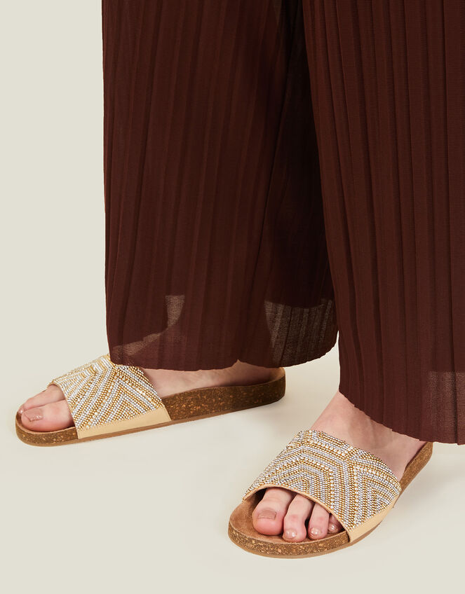 Beaded Sparkle Sliders, Gold (GOLD), large