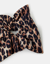 Leopard Print Square Hair Scrunchie, , large
