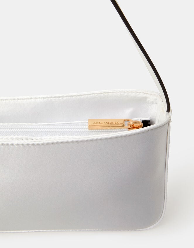 Satin Shoulder Bag, Ivory (IVORY), large