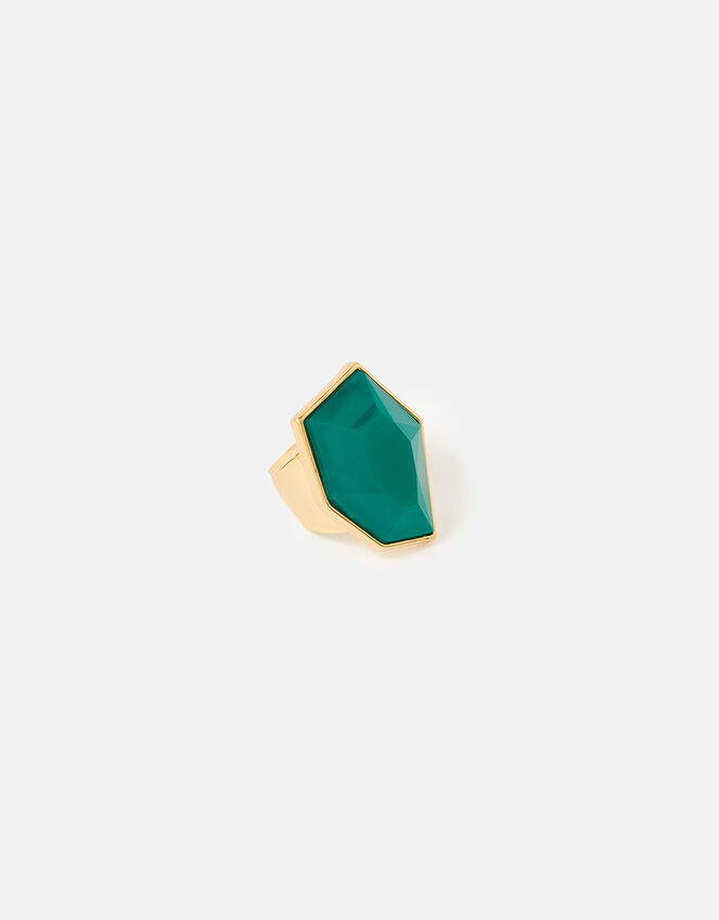 Reconnected Statement Stone Ring , Green (GREEN), large