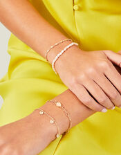 4-Pack Pearl Chain Clasp Bracelets, , large
