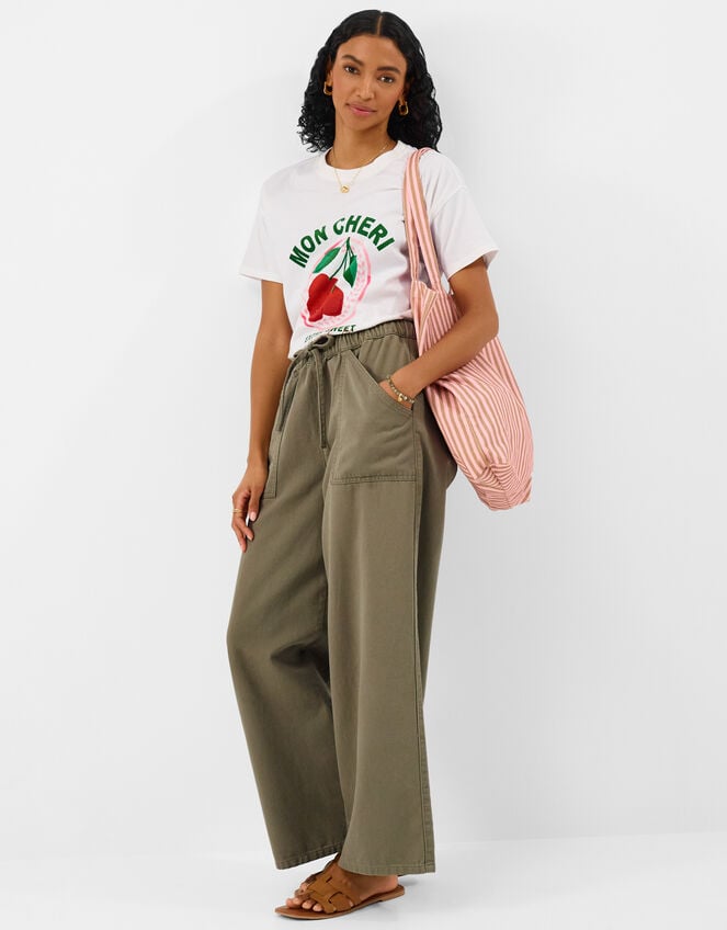 Cherry Slogan T-Shirt, White (WHITE), large