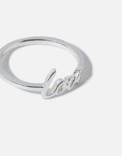 Sterling Silver Love Round Ring, Silver (ST SILVER), large