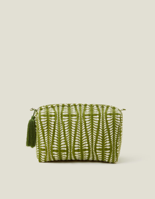 Large Quilted Block Print Washbag, , large