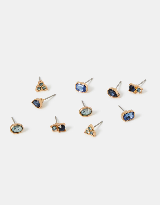 5-Pack Gemstone Stud Earrings, , large