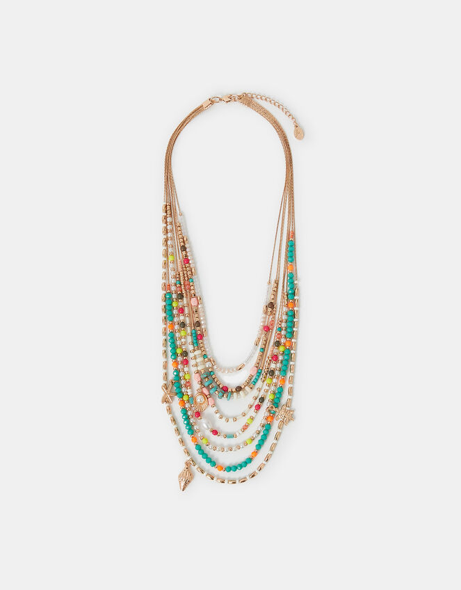 Bead Charm Layered Necklace, , large