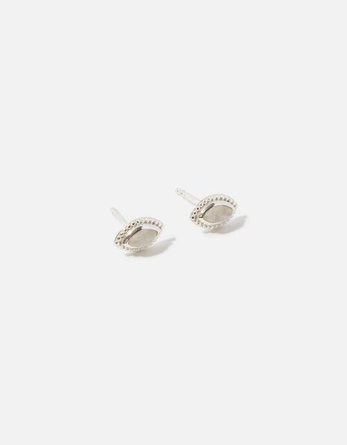 Sterling Silver Moonstone Studs, , large