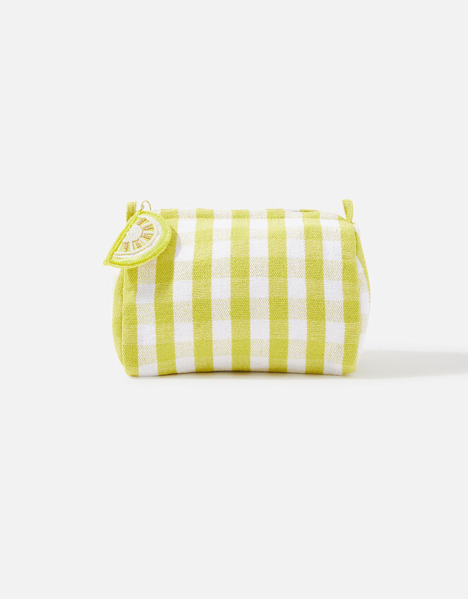 Lemon Charm Gingham Washbag, , large