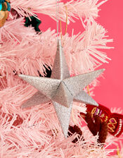 Paper Sparkle Star Decoration, Silver (SILVER), large