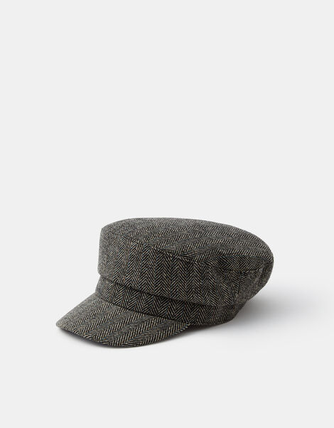 Herringbone Baker Boy Hat, , large