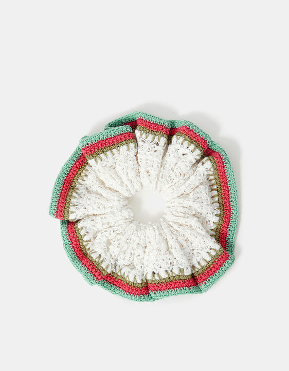 Stripe Crochet Hair Scrunchie, , large