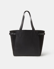 Suede Contrast Shopper Bag, , large