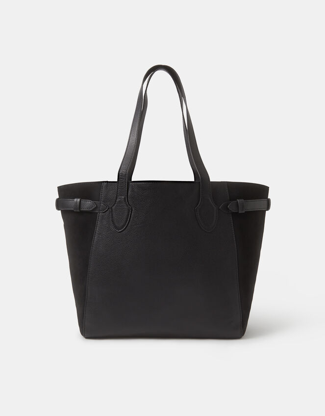 Suede Contrast Shopper Bag, , large