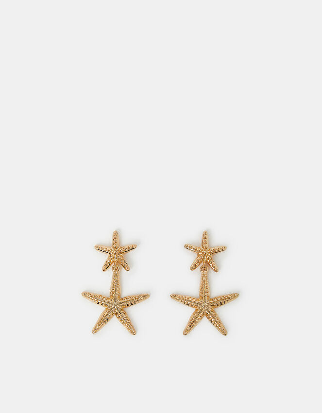 Double Drop Starfish Earrings, , large