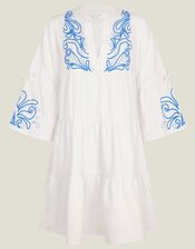 Embroidered Dress, White (WHITE), large