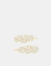 2-Pack Pearl Flower Hair Slides , , large