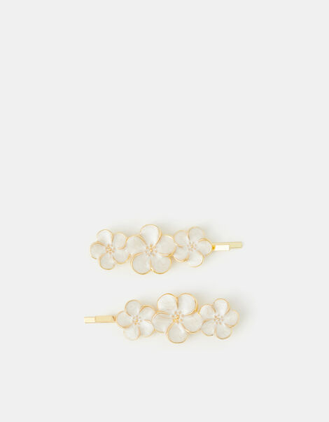 2-Pack Pearl Flower Hair Slides , , large