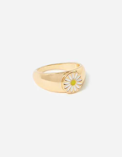 Romantic Ramble Daisy Signet Ring, Multi (PASTEL-MULTI), large