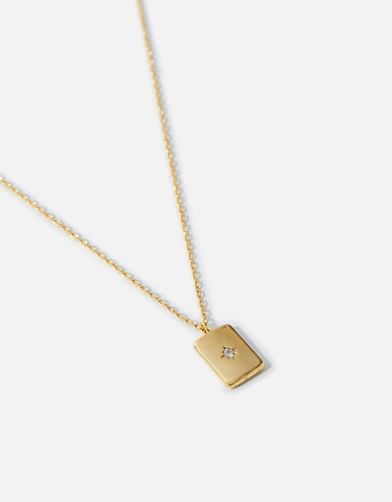 14ct Gold Plated Rectangle Star Pendant Necklace