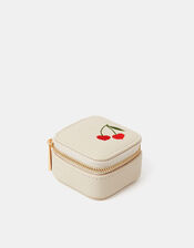 Cherry Embroidered Travel Jewellery Box, , large