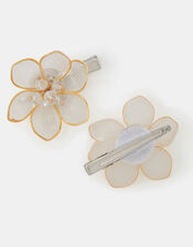 2-Pack Girls Blossom Flower Hair Clips, , large