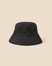 Quilted Bucket Hat, Black (BLACK), large
