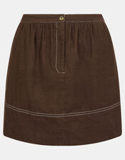 Corduroy Mini Skirt, Brown (BROWN), large