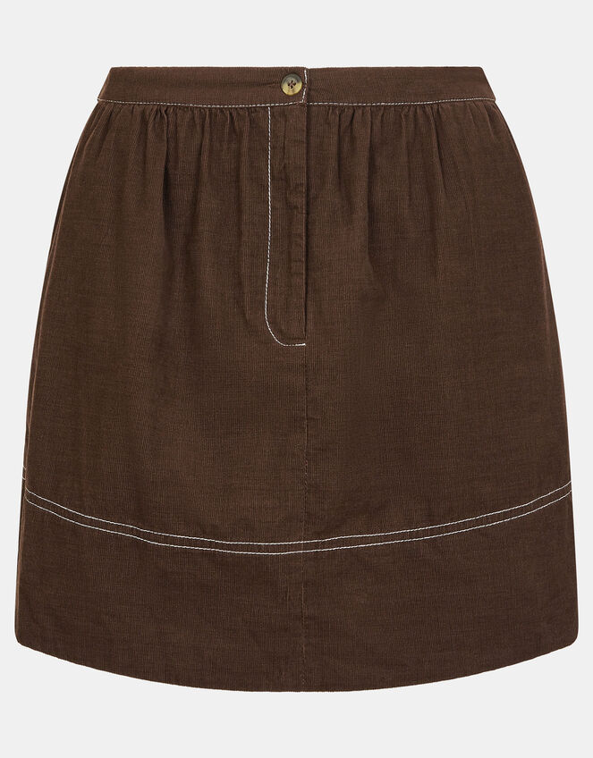 Corduroy Mini Skirt, Brown (BROWN), large