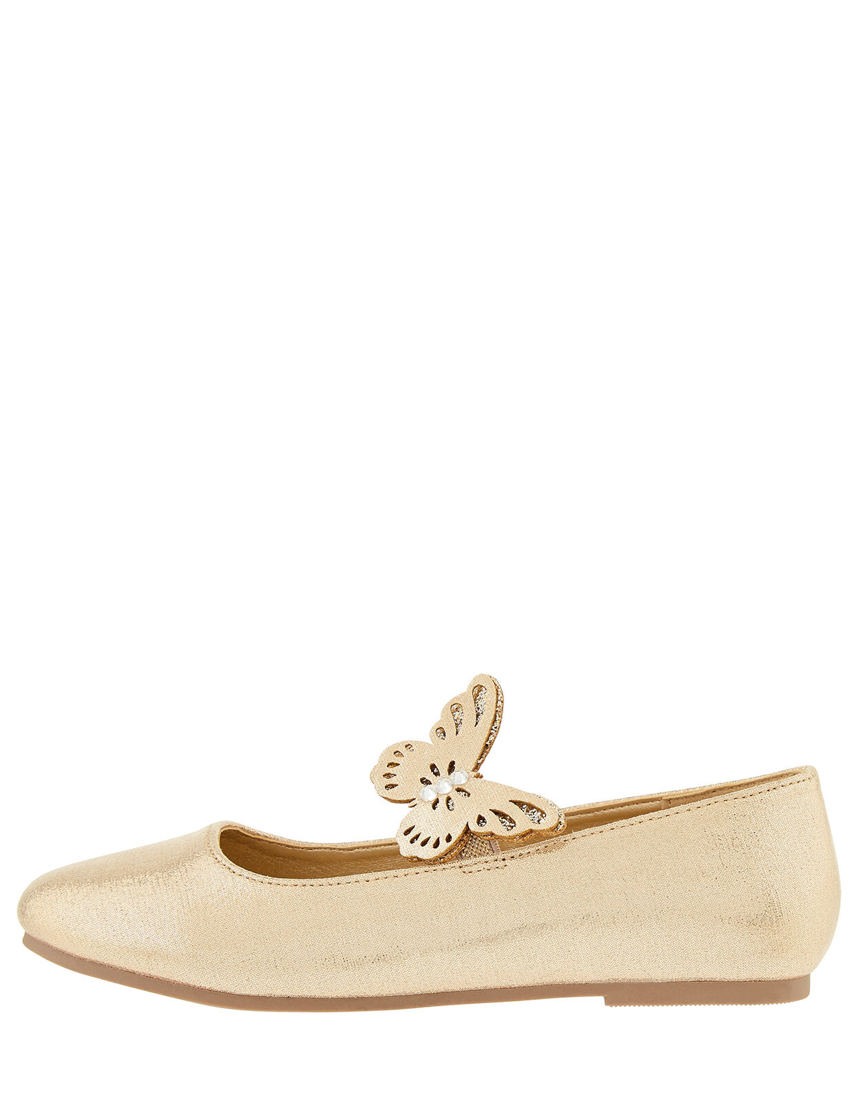 Butterfly Shimmer Ballerina Shoes Gold Girls flat shoes