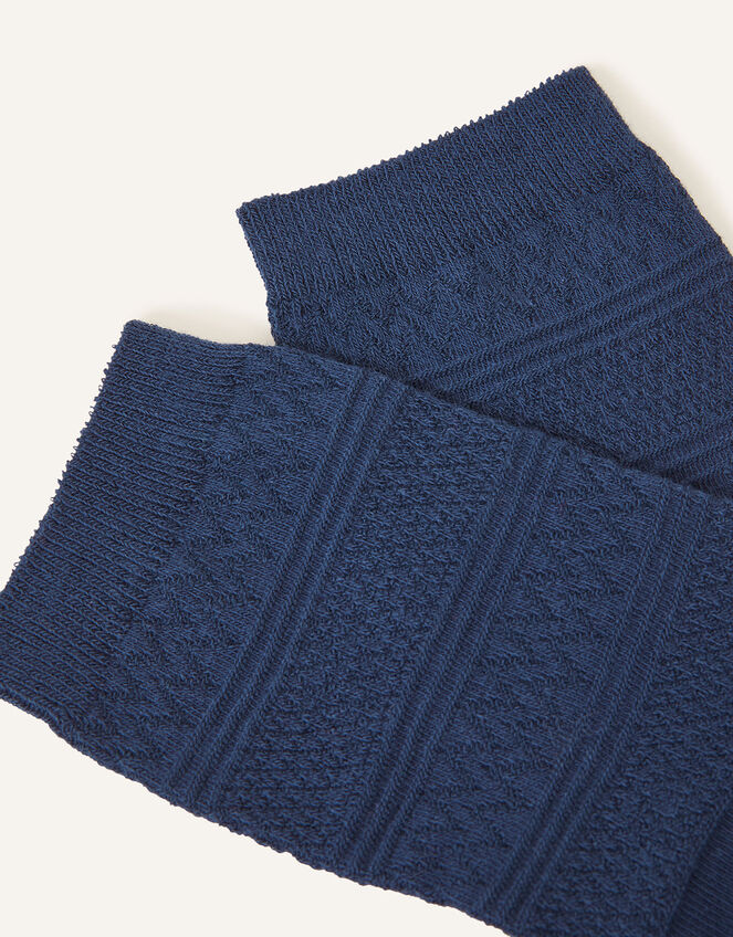 Textured Socks, Blue (NAVY), large