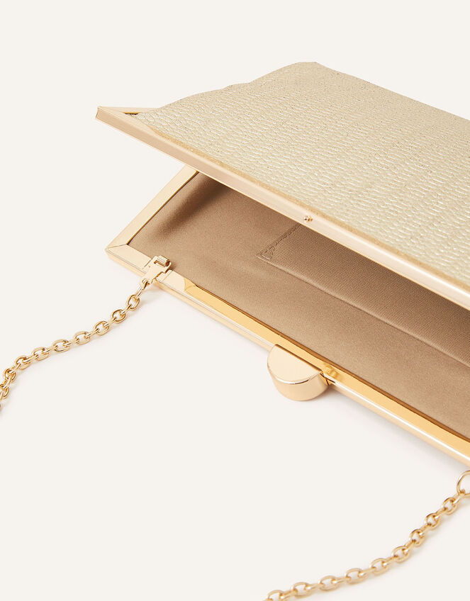 Metallic Frame Clutch Bag, Gold (GOLD), large