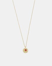 14ct Gold-Plated Birthstone Coin Pendant Necklace, Gold (GOLD), large