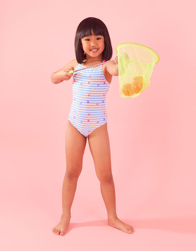 Girls Heart Print Swimsuit, Multi (BRIGHTS-MULTI), large