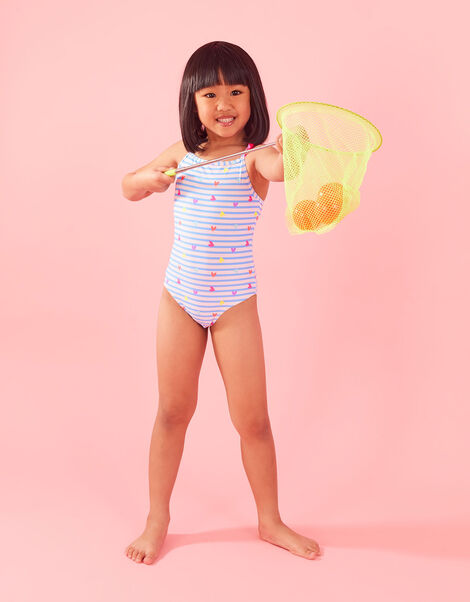 Kids Heart Print Swimsuit Multi, Multi (BRIGHTS-MULTI), large