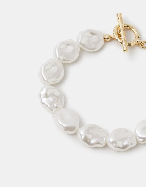 Organic Pearl T-Bar Bracelet, , large