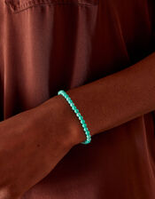 Sterling Silver Turquoise Beaded Bracelet, , large
