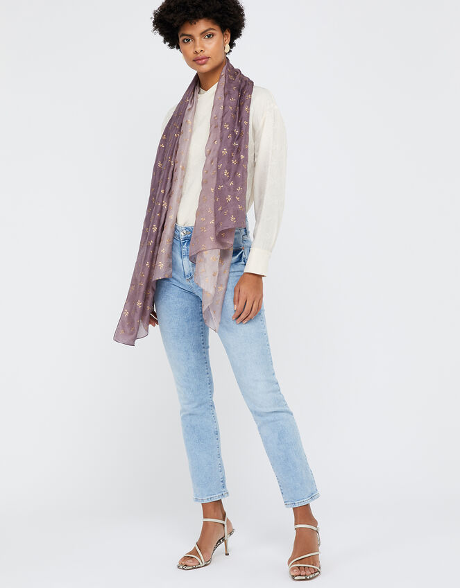 Luxury Silk Stole, Purple (MAUVE), large