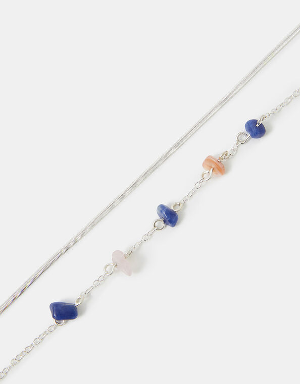 2-Pack Stone Chain Anklets, , large