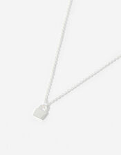 Sterling Silver Padlock Necklace, , large