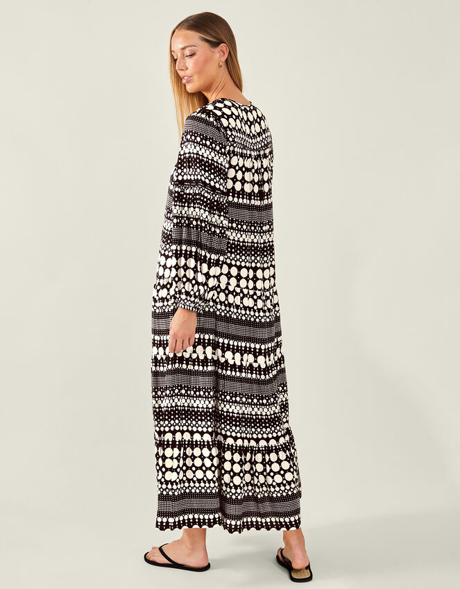 Monochrome Spot Dress, Black (BLACK WHITE), large
